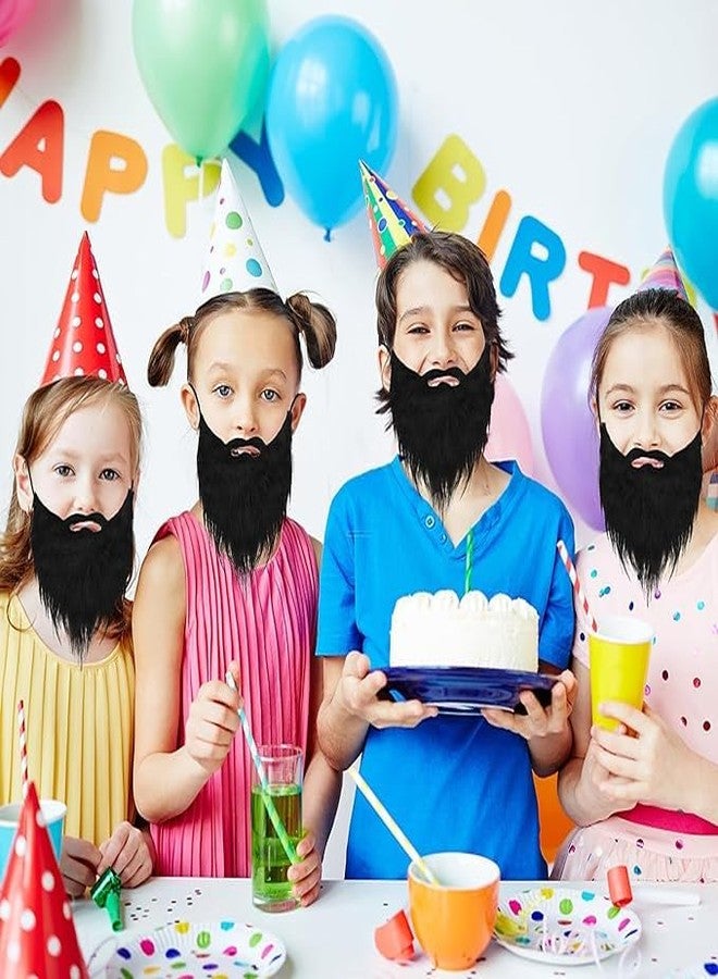 Lazybeee لحى وشوارب مزيفة من Lazybeee Party، لحى وشوارب مزيفة مضحكة، إكسسوارات شعر وجه مزيفة مع حبل مطاطي قابل للتعديل لحفلات الهالوين التنكرية، لون أسود - Image 5
